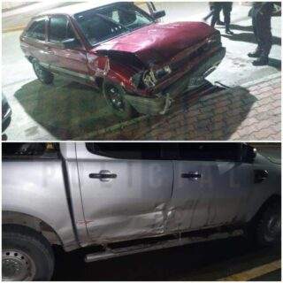 Accidente de tránsito entre dos vehículos en la ciudad de Ushuaia