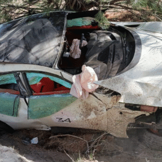 NEUQUÉN: Una Ferrari que circulaba a más de 200 kilómetros por hora volcó en la Ruta Nacional 237
