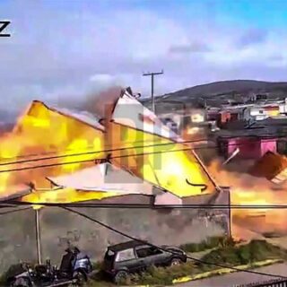 Impresionante explosión e incendio de una vivienda en Punta Arenas deja un herido grave